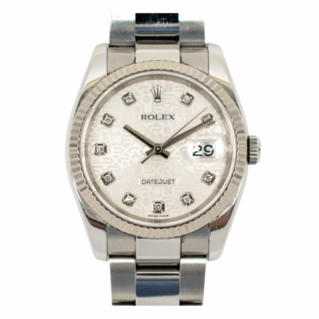 Rolex Datejust 36 Steel and White Gold Silver Jubilee Diamond Dial 116234