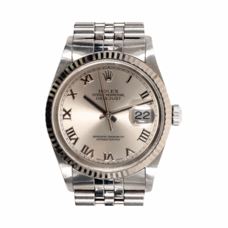 Rolex Datejust 36 Stainless Steel/White Gold Silver Roman Dial 16234
