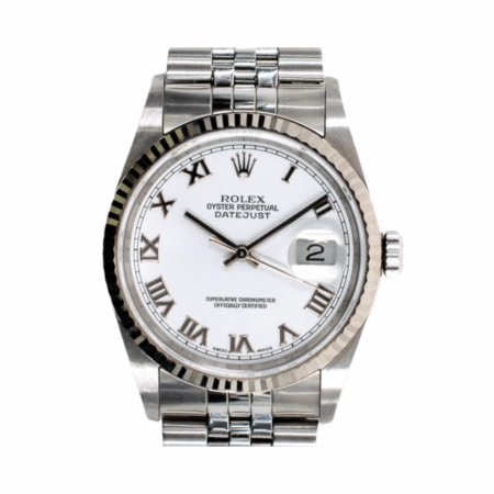 Rolex Datejust 36 Stainless Steel/White Gold White Roman Dial 16234