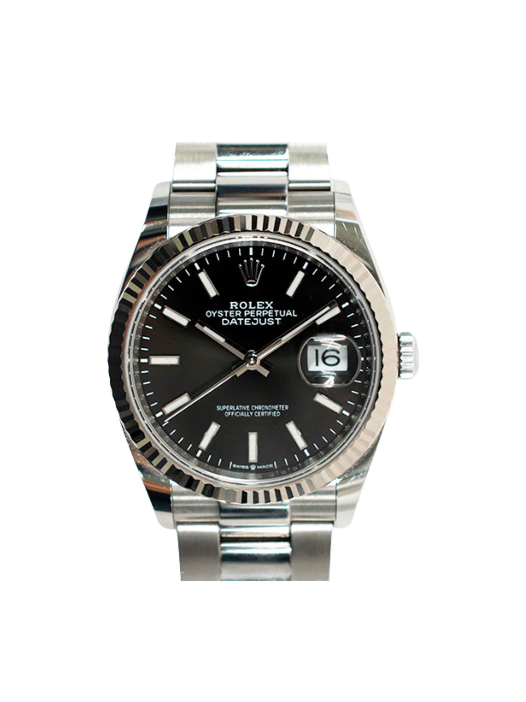 Rolex Datejust 36 Stainless Steel and White Gold Black Dial 126234