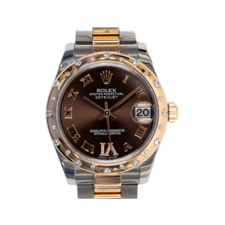 Rolex Datejust 31 Steel and Rose Gold Brown "VI & IX" Diamond 178341
