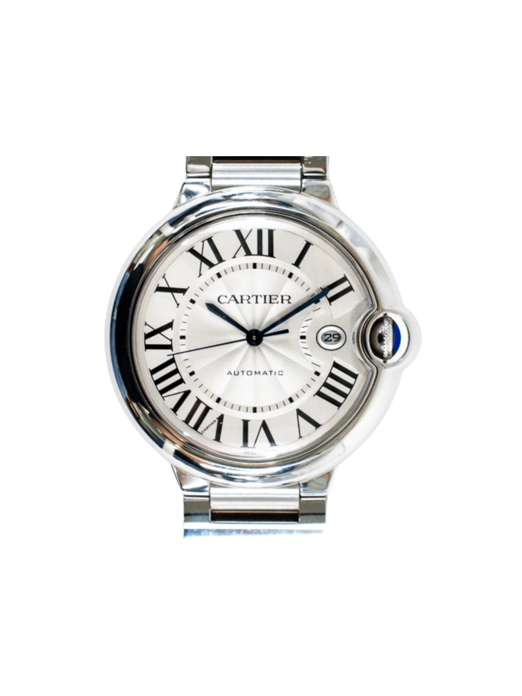 Cartier Ballon Bleu De Cartier 42 Mm Stainless Steel Silver Roman Dial WSBB0049