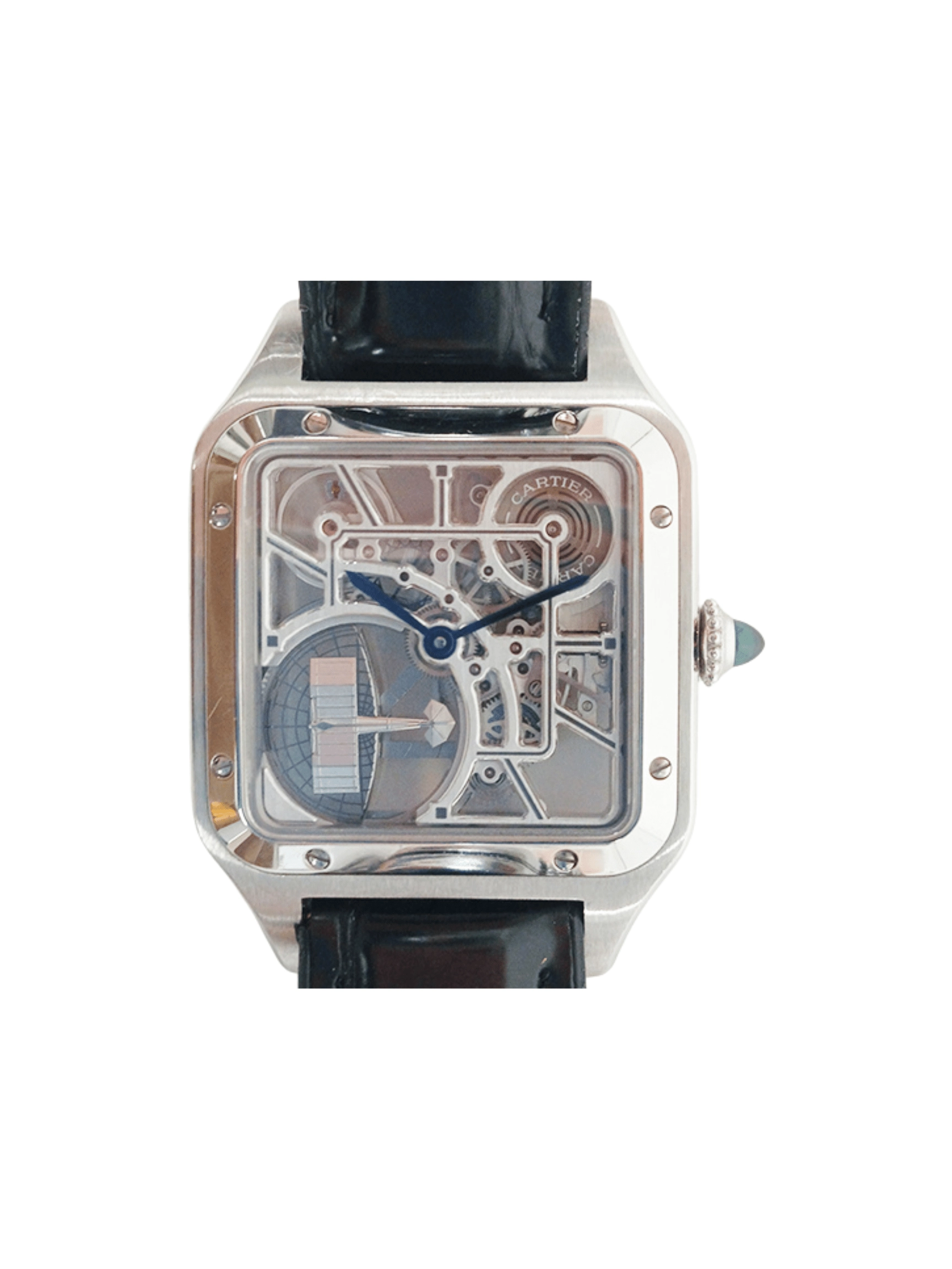 Cartier Santos-Dumont Stainless Steel Skeleton Dial WHSA0032