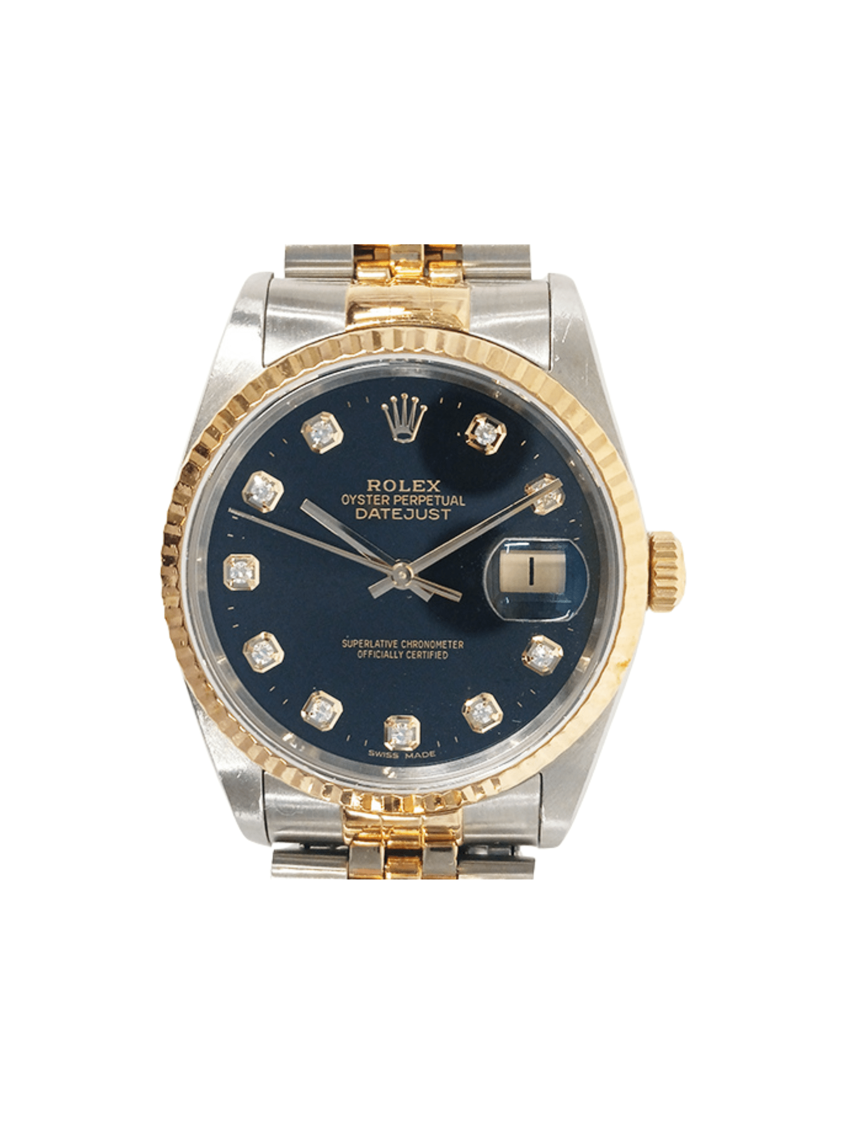 Rolex Datejust 36 Stainless Steel and Yellow Gold Black Diamond Dial 16233