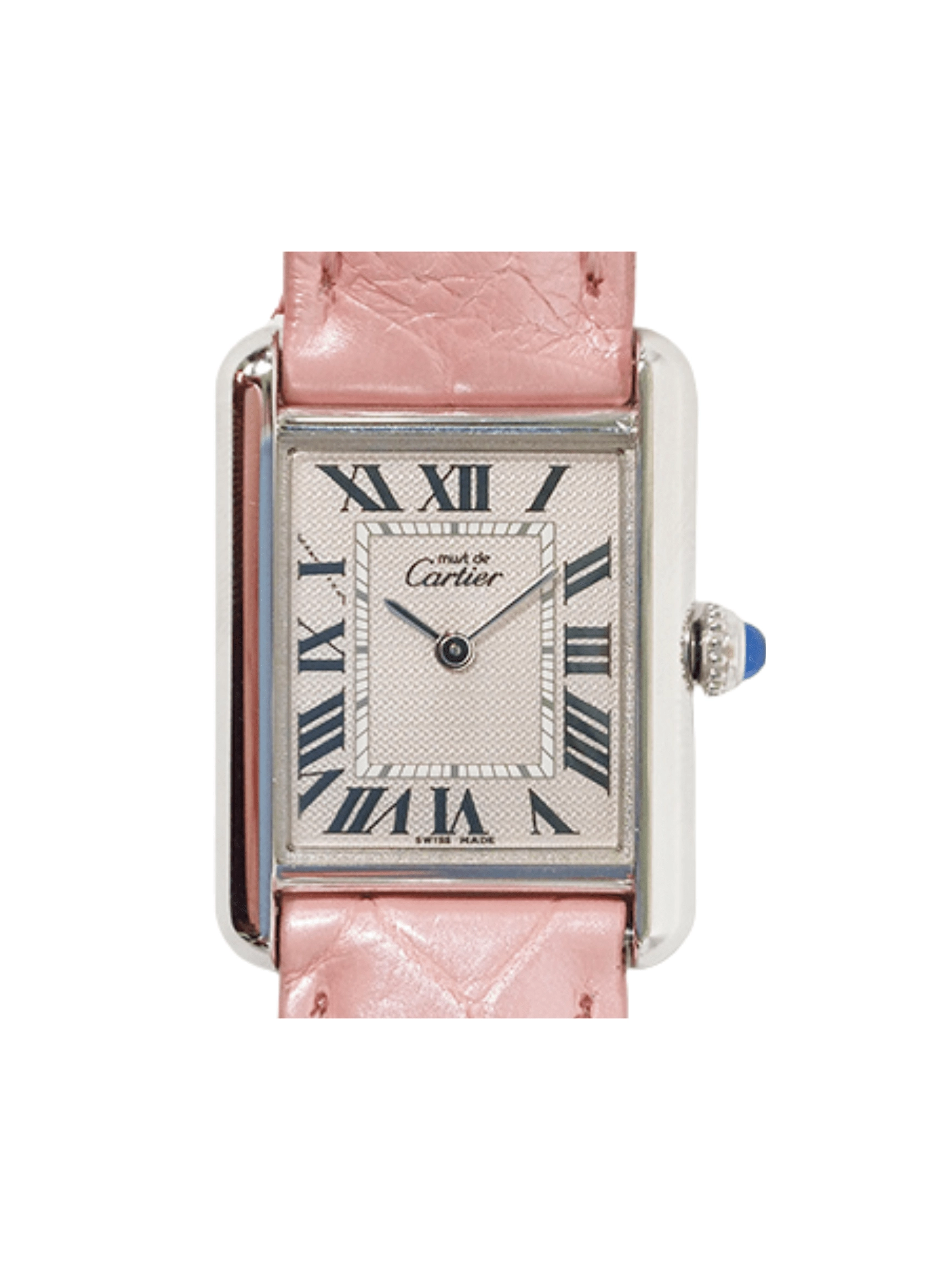 Cartier Tank Must Sterling Silver Pink Roman Dial W1016130