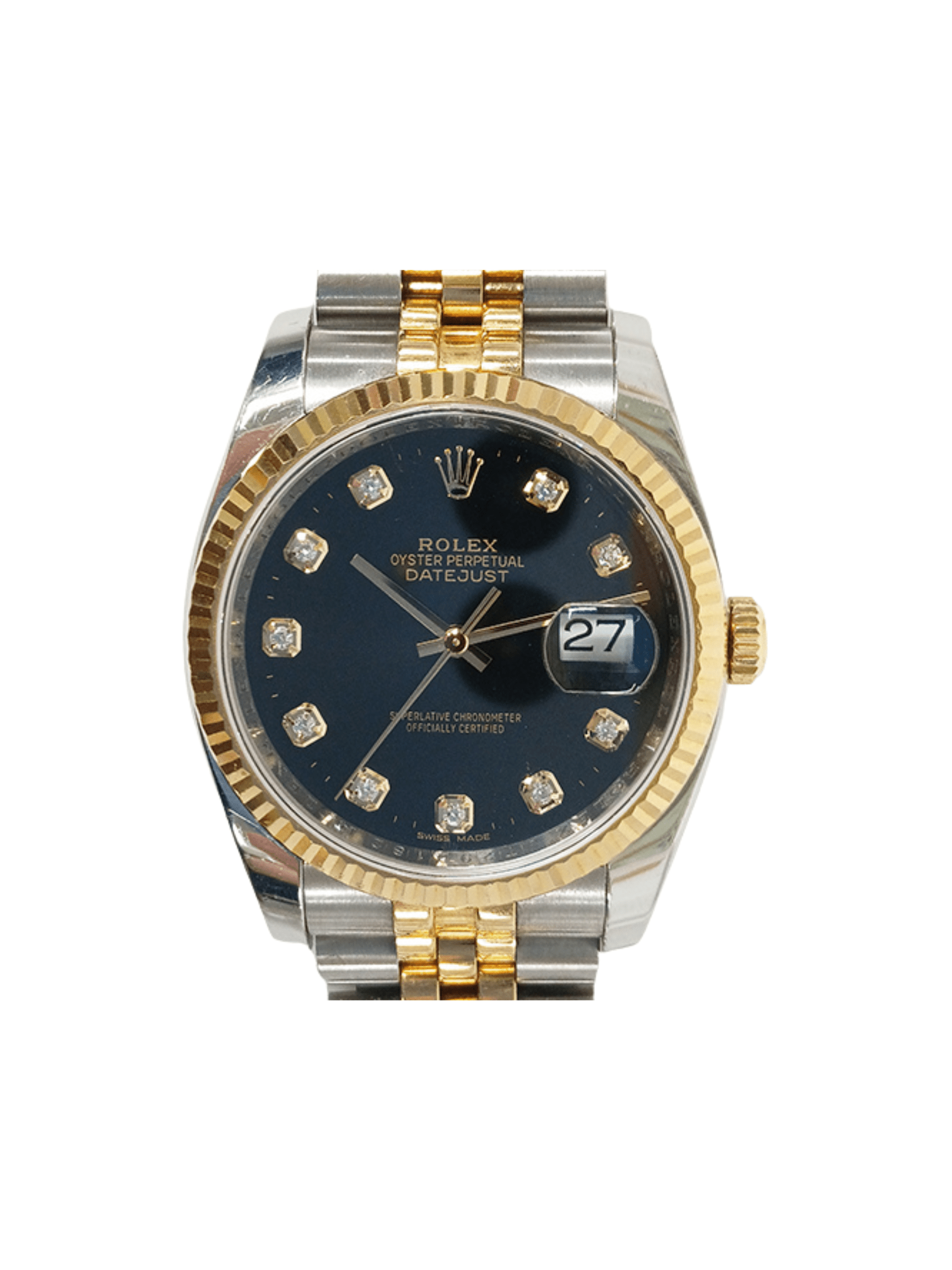 Rolex Datejust 36 Stainless Steel and Yellow Gold Black Diamond Dial 116233G