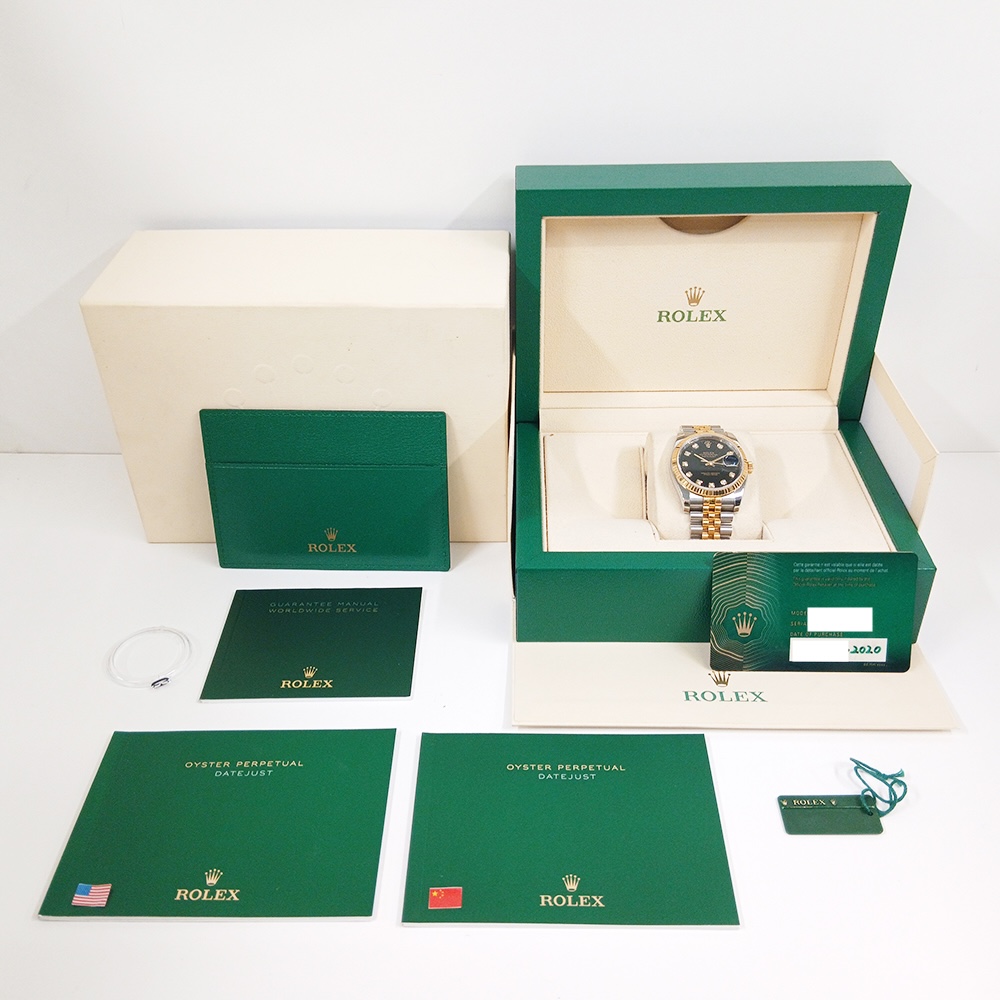 Rolex Datejust 36 Stainless Steel and Yellow Gold Black Diamond Dial 116233G