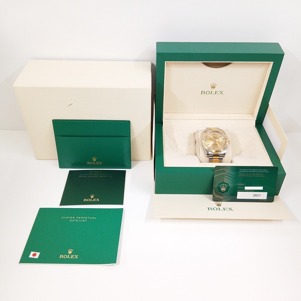 Rolex Datejust 41 Stainless Steel Yellow Gold Champagne Diamond Dial 126333G