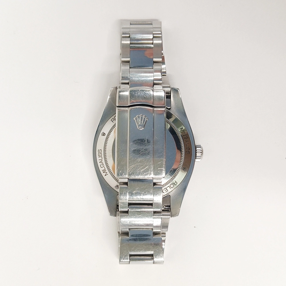 Rolex Milgauss Stainless Steel Green Crystal Black Stick Dial 116400GV