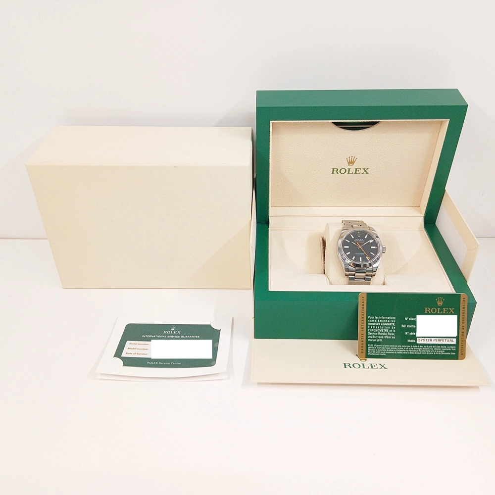 Rolex Milgauss Stainless Steel Green Crystal Black Stick Dial 116400GV