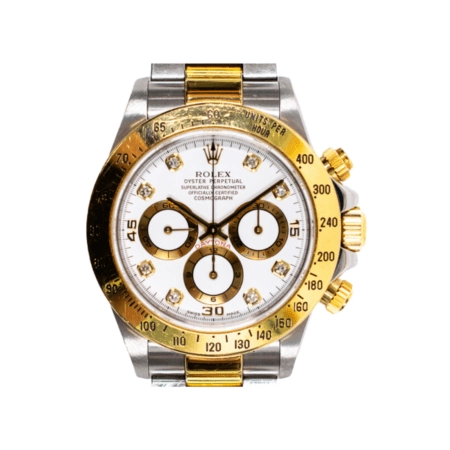 Rolex Daytona Stainless Steel and Yellow Gold White Diamond Dial 16523