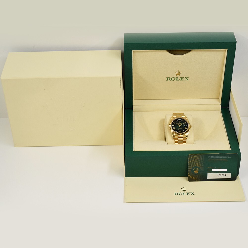 Rolex Day-Date 40 Yellow Gold Green Ombre Roman Dial 228238