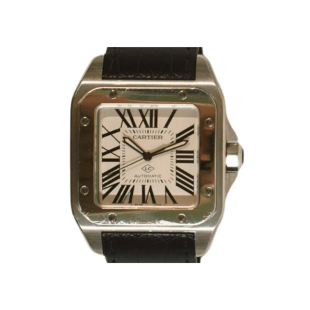 Cartier Santos 100 Medium Stainless Steel Silver Romand Dial WSSA0007