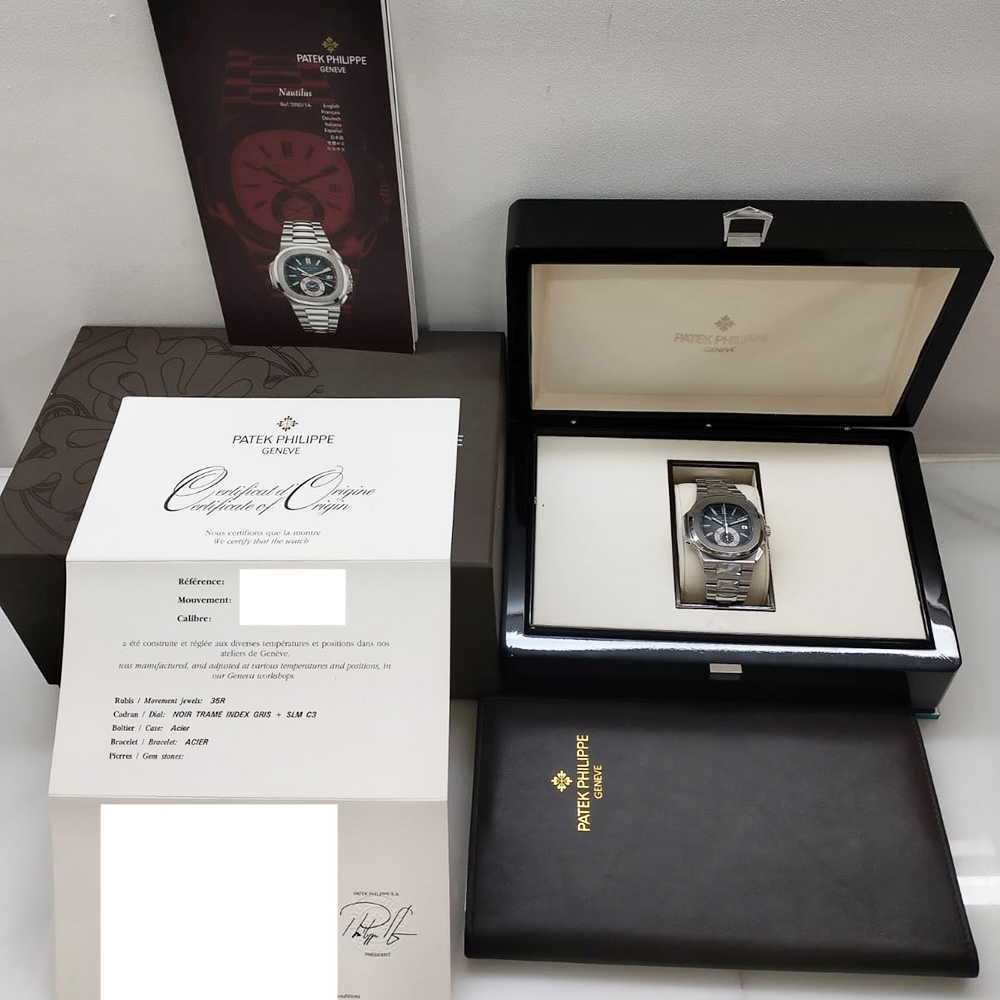 Patek Philippe Nautilus Flyback Chronograph Stainless Steel Blue Stick Dial 5980/1A-001