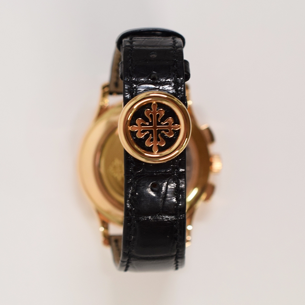 Patek Philippe Annual Calendar Flyback Chronograph Rose Gold Black Stick Dial 5905R-001