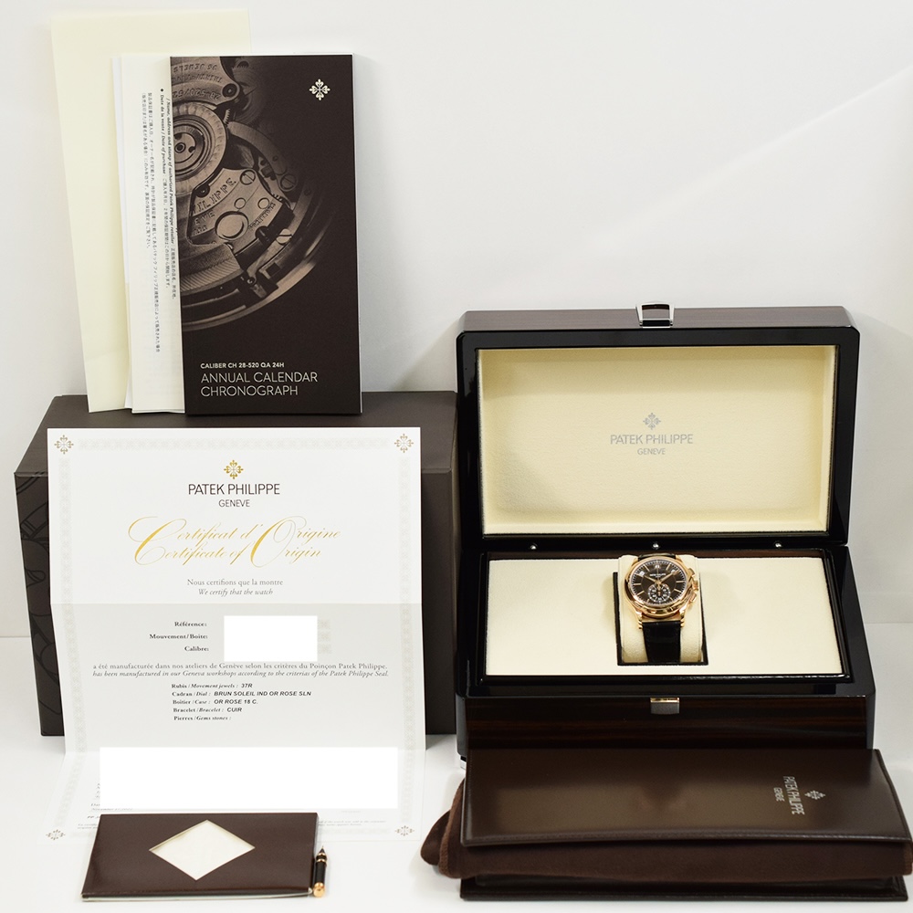 Patek Philippe Annual Calendar Flyback Chronograph Rose Gold Black Stick Dial 5905R-001