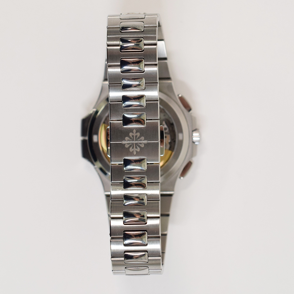 Patek Philippe Nautilus Travel Time Flyback Chronograph Stainless Steel Blue Dial 5990/1A-011