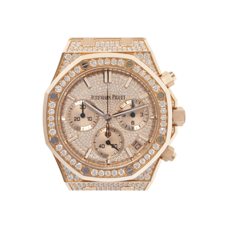 Audemars Piguet Royal Oak Chronograph Rose Gold Diamond Set Pave Diamond Dial 26242OR.ZZ.1322OR.02