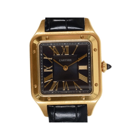 Cartier Santos Dumont Yellow Gold Black Roman Dial WGSA0077