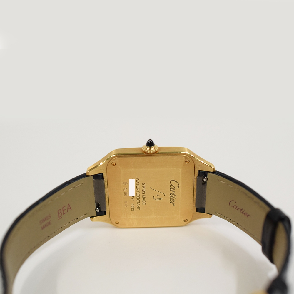 Cartier Santos Dumont Yellow Gold Black Roman Dial WGSA0077