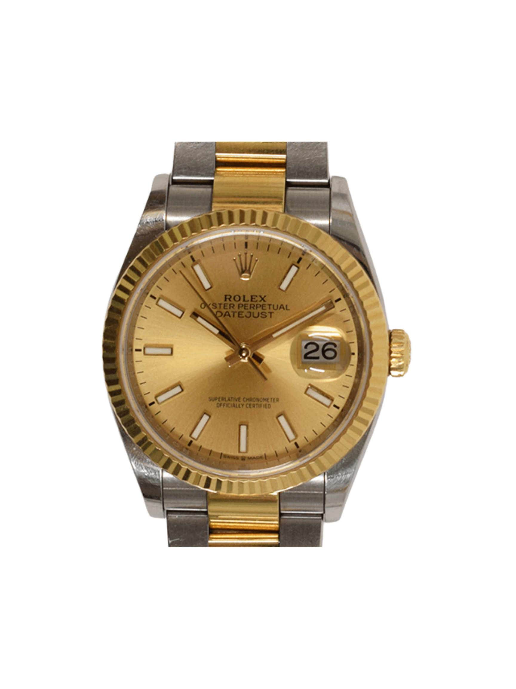 Rolex Datejust 36 Stainless Steel and Yellow Gold Champagne Dial 126233