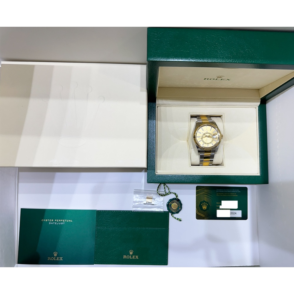 Rolex Sky-Dweller Stainless Steel and Yellow Gold Champagne Dial 336933