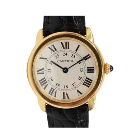 Cartier Ronde Solo De Cartier Steel and Red Gold Silver Roman Dial WGRN0006