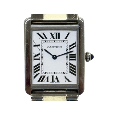 Cartier Tank Solo Large Stainless Steel Silver Roman Dial W5200014