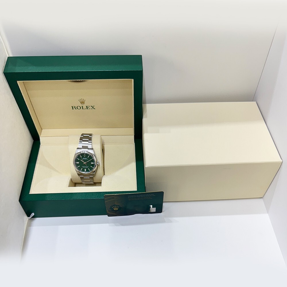 Rolex Oyster Perpetual Stainless Steel Green Dial 126000