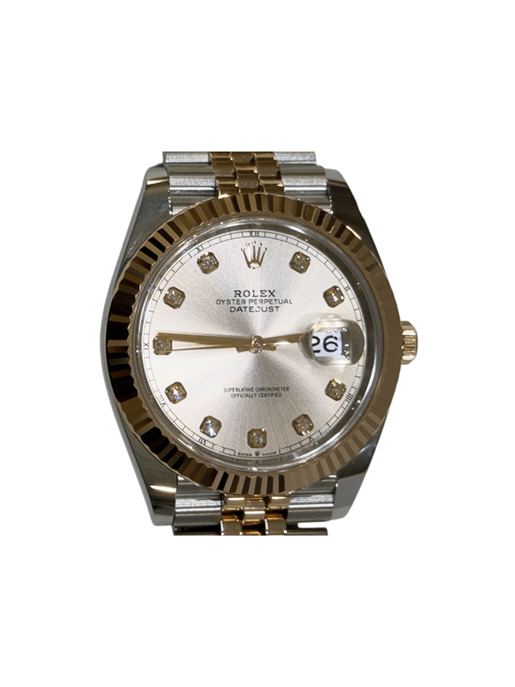 Rolex Datejust 41 Stainless Steel and Rose Gold "Sundust" Diamond Dial 126331