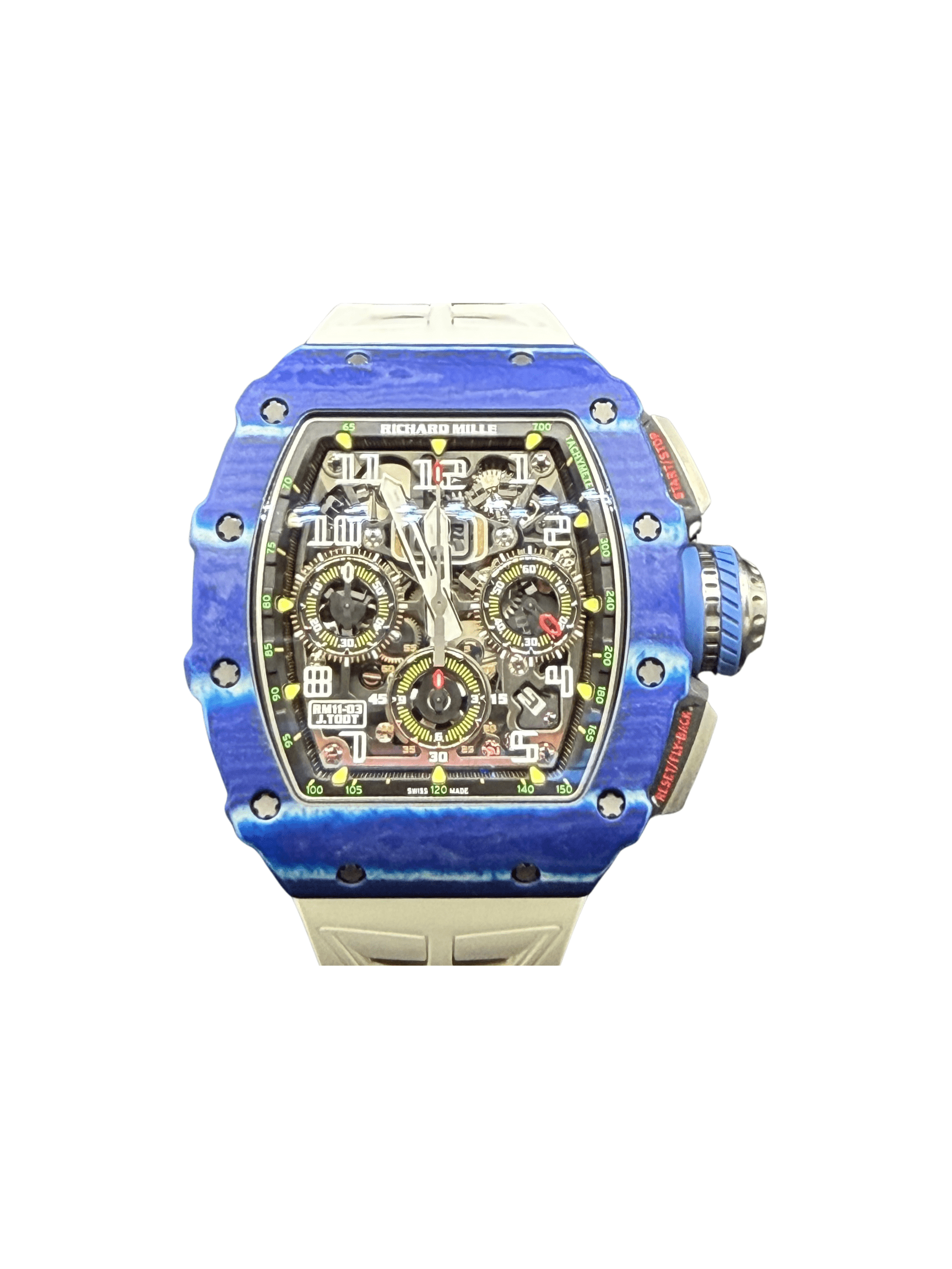 Richard Mille RM 11-03 Jean Todt 50th Anniversary Blue and White Quartz Skeleton Dial RM11-03