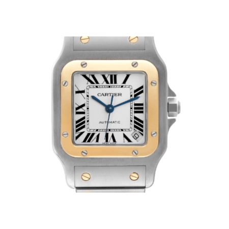 Cartier Santos XL Stainless Steel Yellow Gold Silver Romand Dial W20099C4