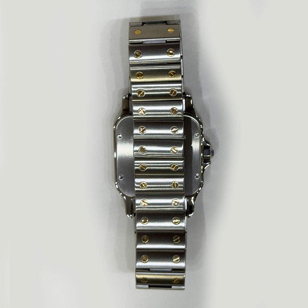 Cartier Santos XL Stainless Steel Yellow Gold Silver Romand Dial W20099C4