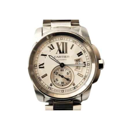 Cartier Calibre De Cartier 42 mm Stainless Steel Ivory Roman Dial W7100015