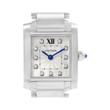 Cartier Tank Stainless Steel Silver Diamond Dial WE110006