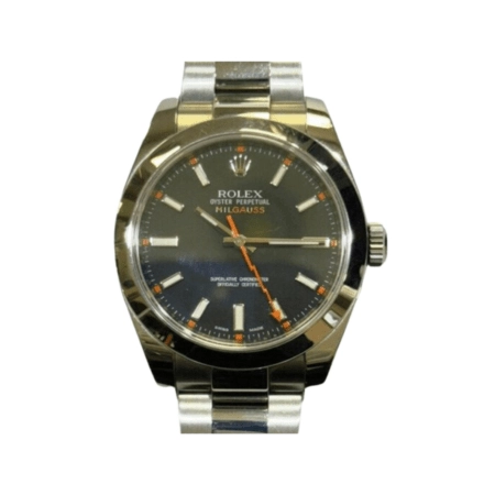 Rolex Milgauss Stainless Steel Green Crystal Black Stick Dial 116400