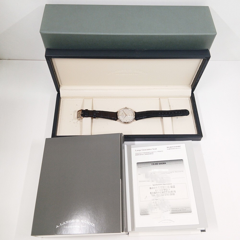 A. Lange & Söhne Saxonia White Gold Silver Stick Dial 216.026