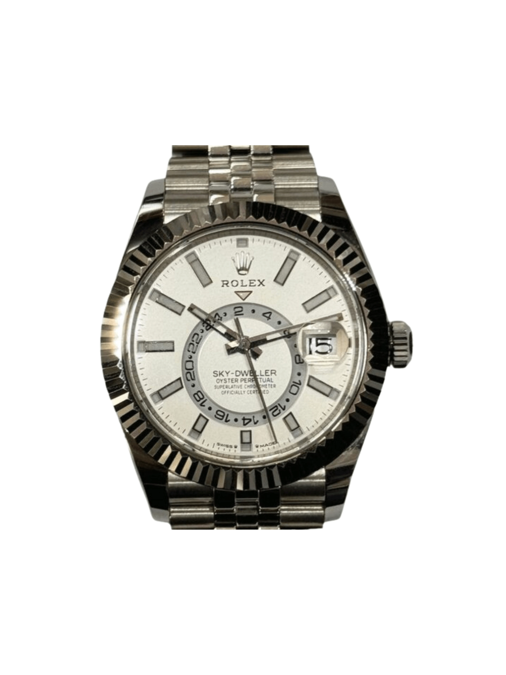 Rolex Sky-Dweller Stainless Steel and White Gold White Stick Dial 336934