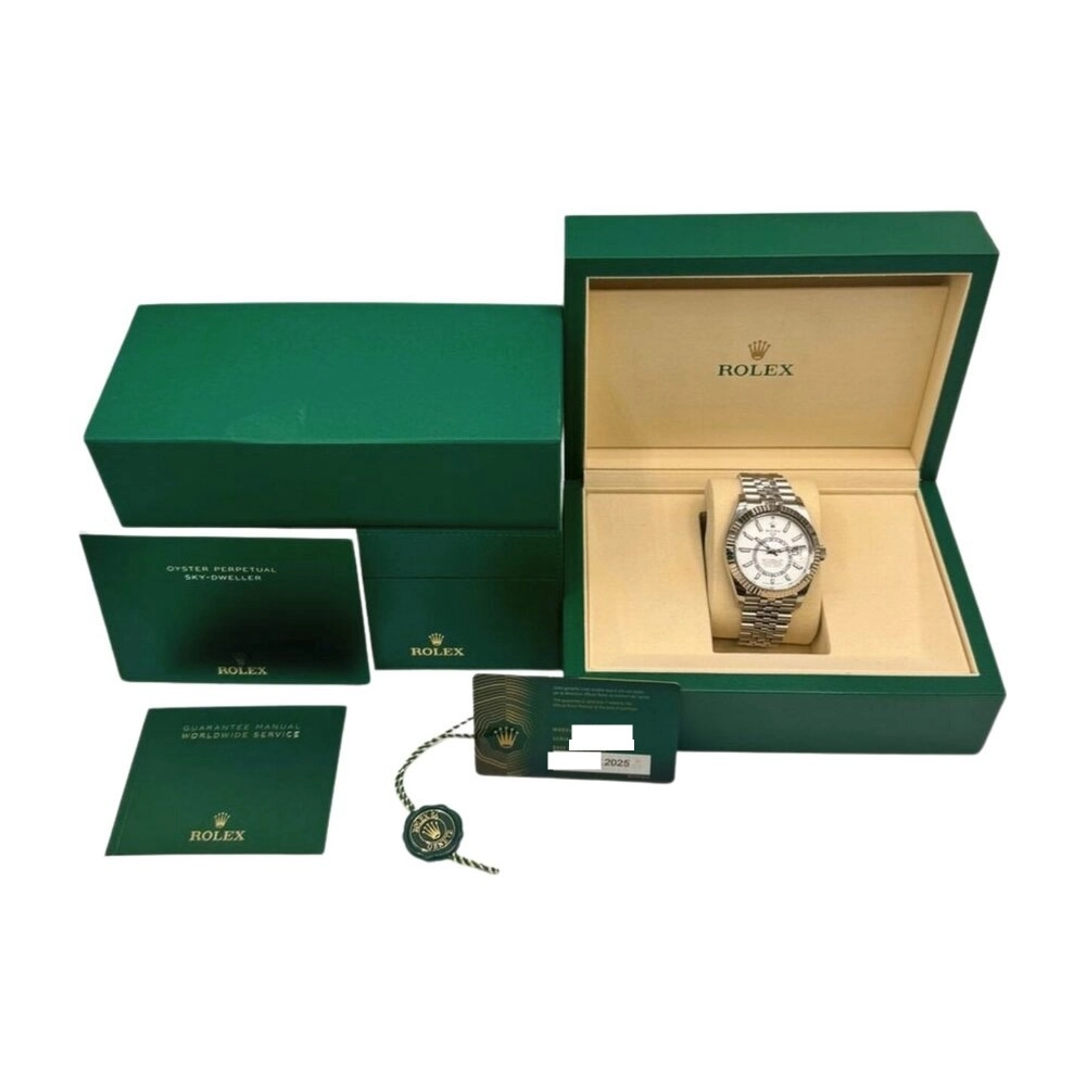 Rolex Sky-Dweller Stainless Steel and White Gold White Stick Dial 336934