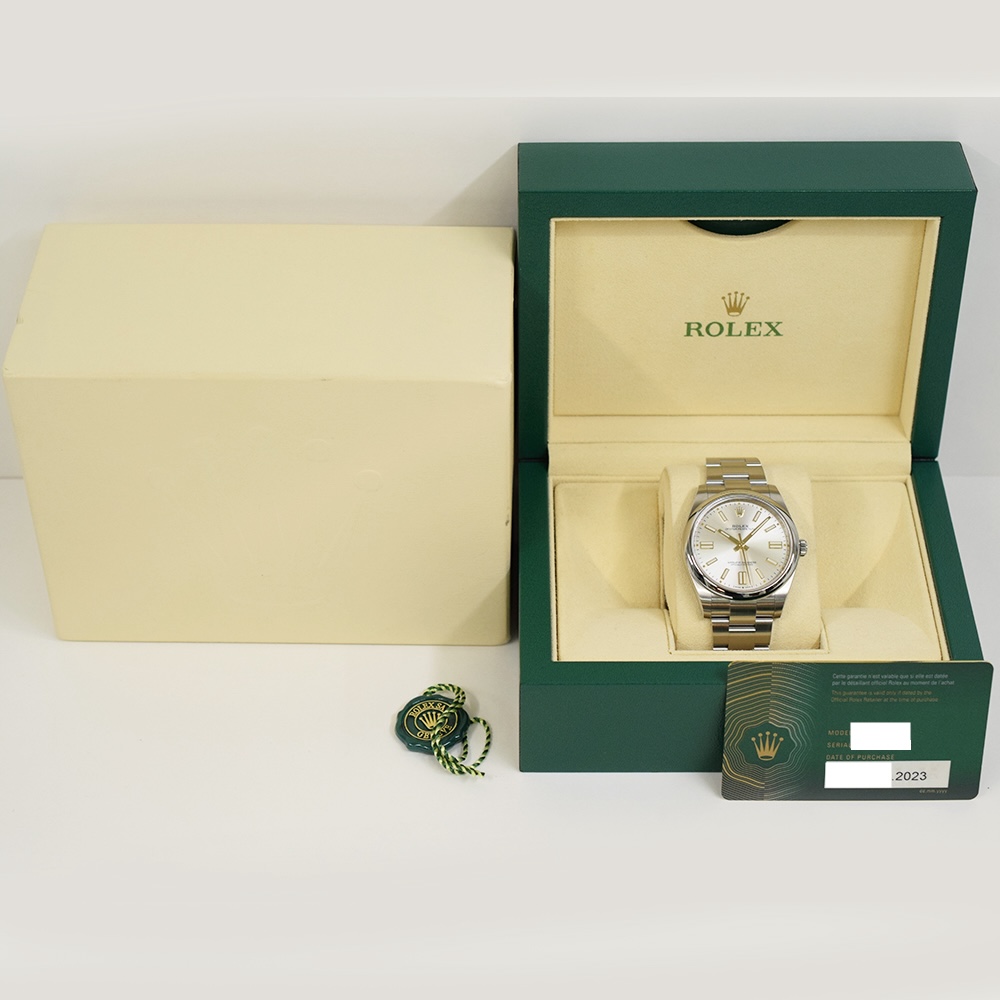 Rolex Oyster Perpetual 41 Stainless Steel Silver Stick Dial 124300