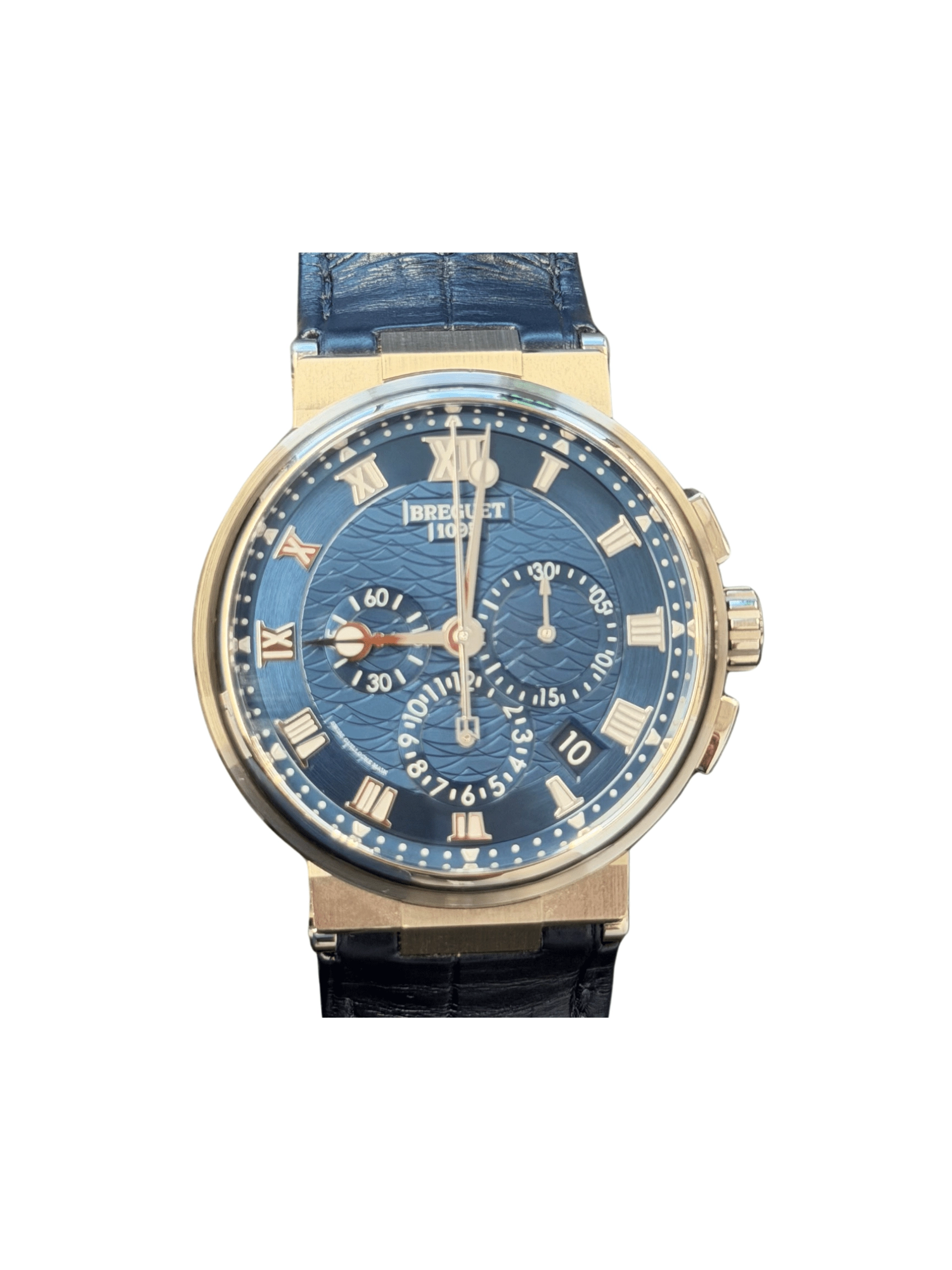 Breguet Marine Horloger White Gold Blue Wave Roman Dial 5527BB/Y2/9WV