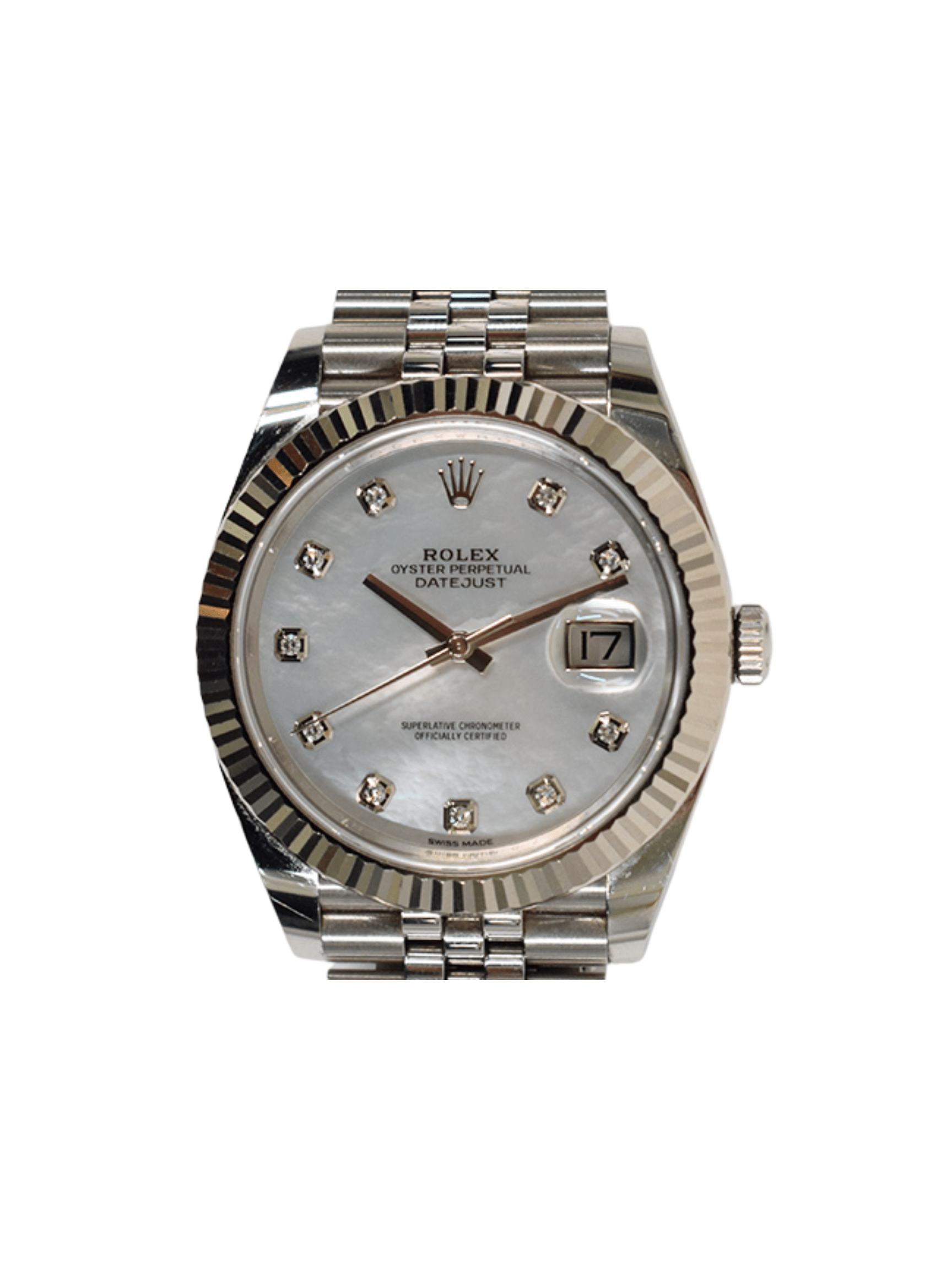 Rolex Datejust 41 White Gold/Stainless Steel MOP Diamond Dial 126334NG