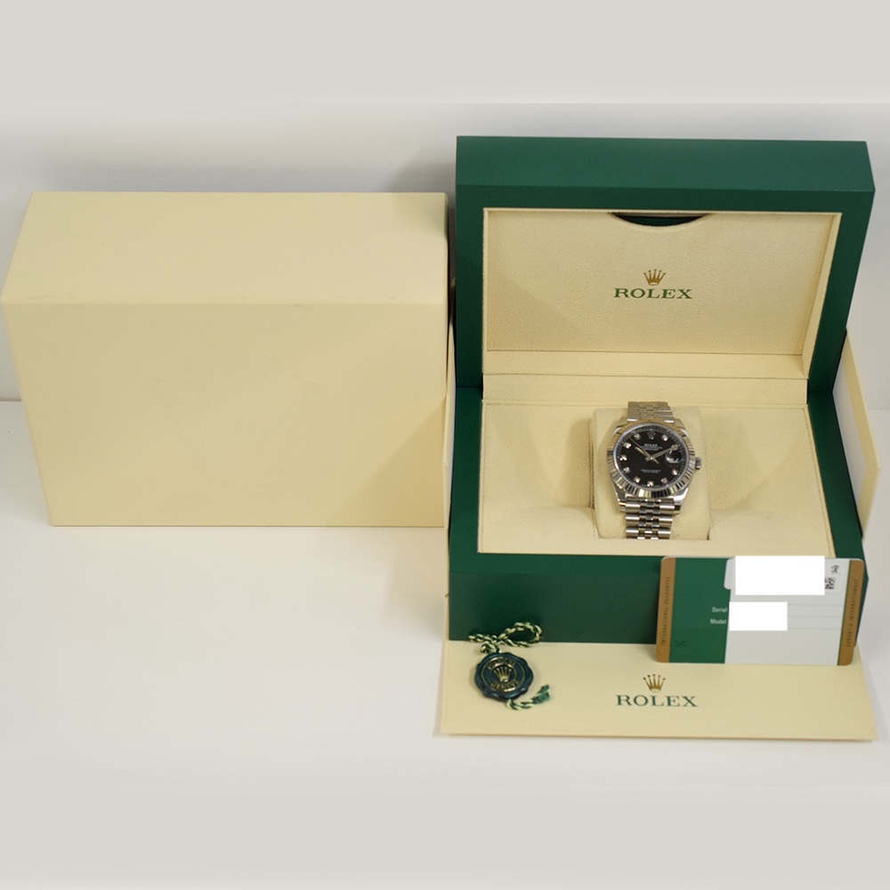 Rolex Datejust 41 Stainless Steel/ White Gold Black Diamond Dial 126334