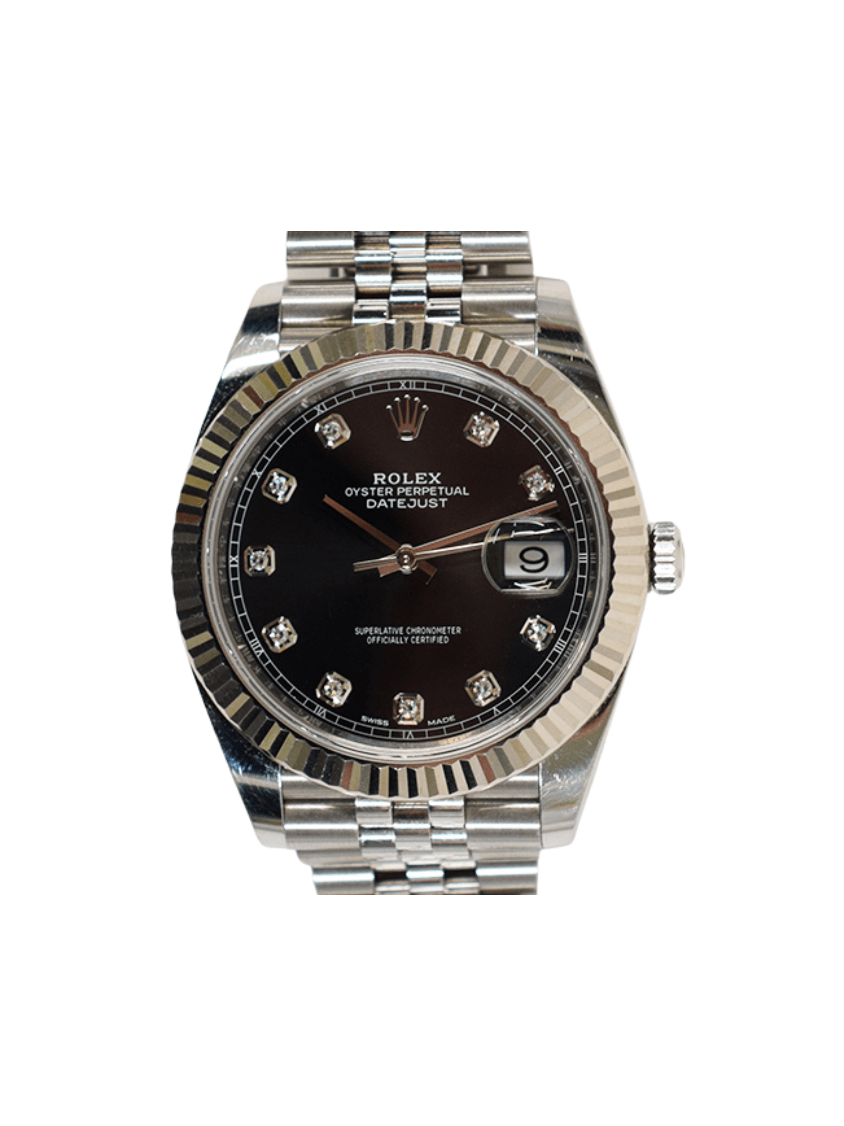 Rolex Datejust 41 Stainless Steel/ White Gold Black Diamond Dial 126334