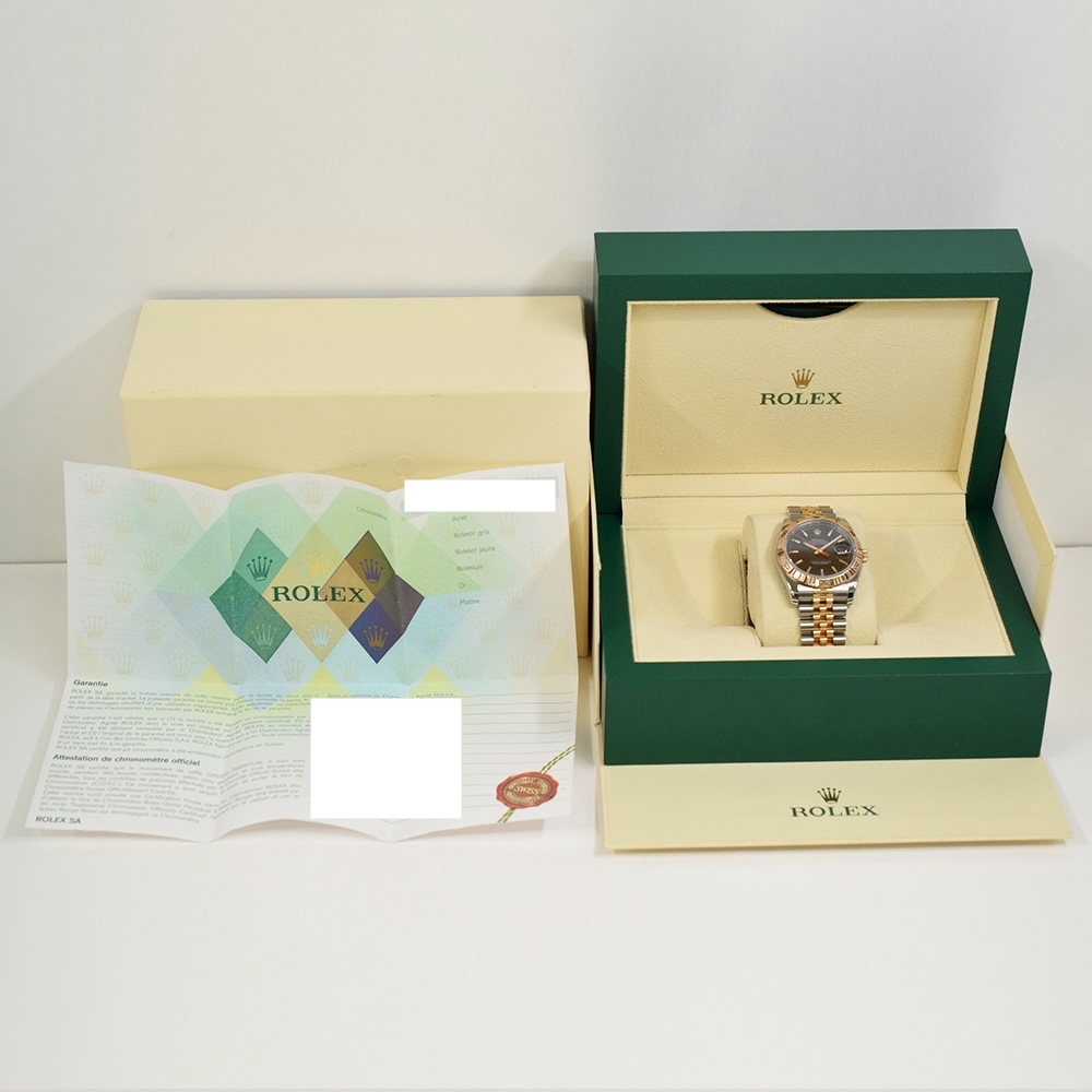 Rolex Datejust Turn-O-Graph Rose Gold/Stainless Steel Black Dial 116261