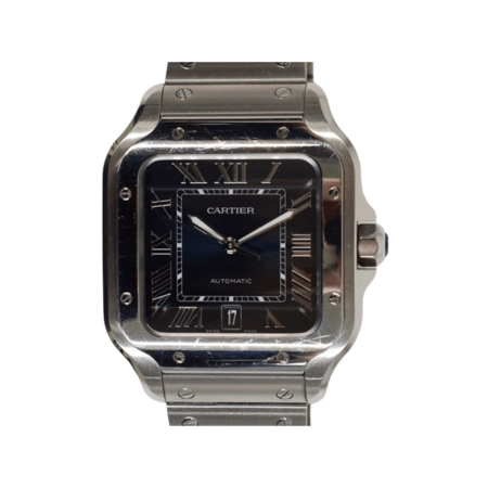 Cartier Santos De Cartier Large Stainless Steel Blue Roman Dial WSSA0030