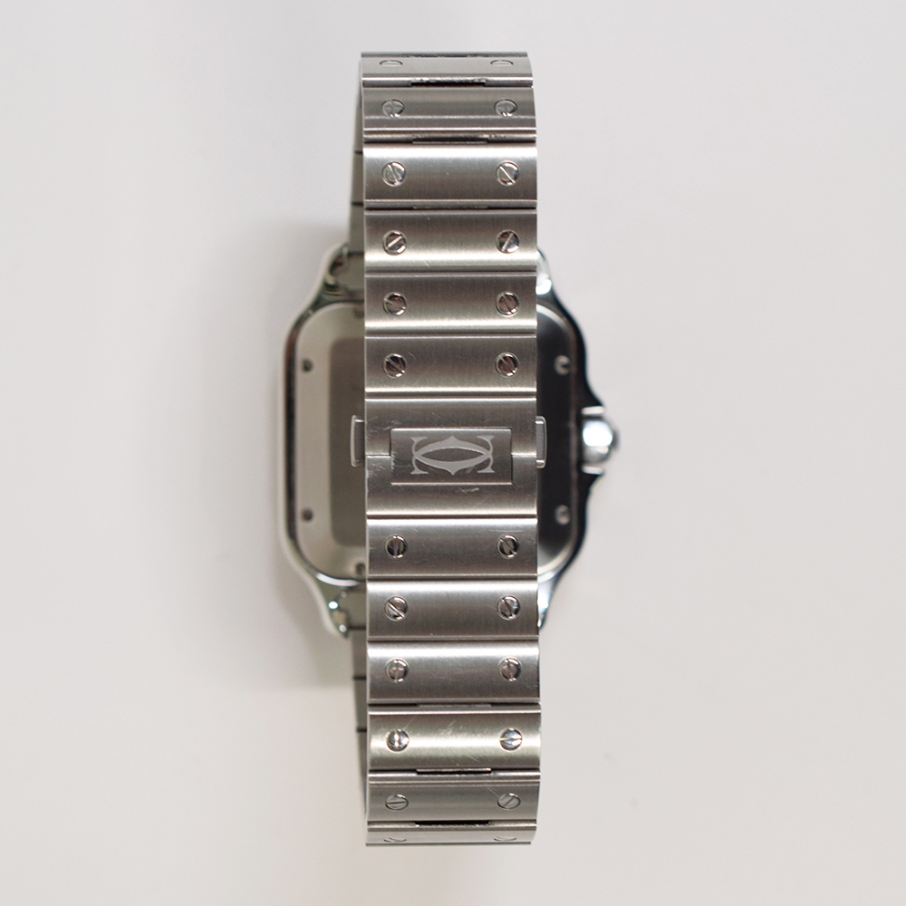 Cartier Santos De Cartier Large Stainless Steel Blue Roman Dial WSSA0030