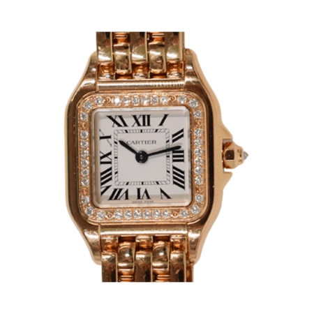 Cartier Panthere De Cartier Rose Gold Silver Roman Dial WJPN0087