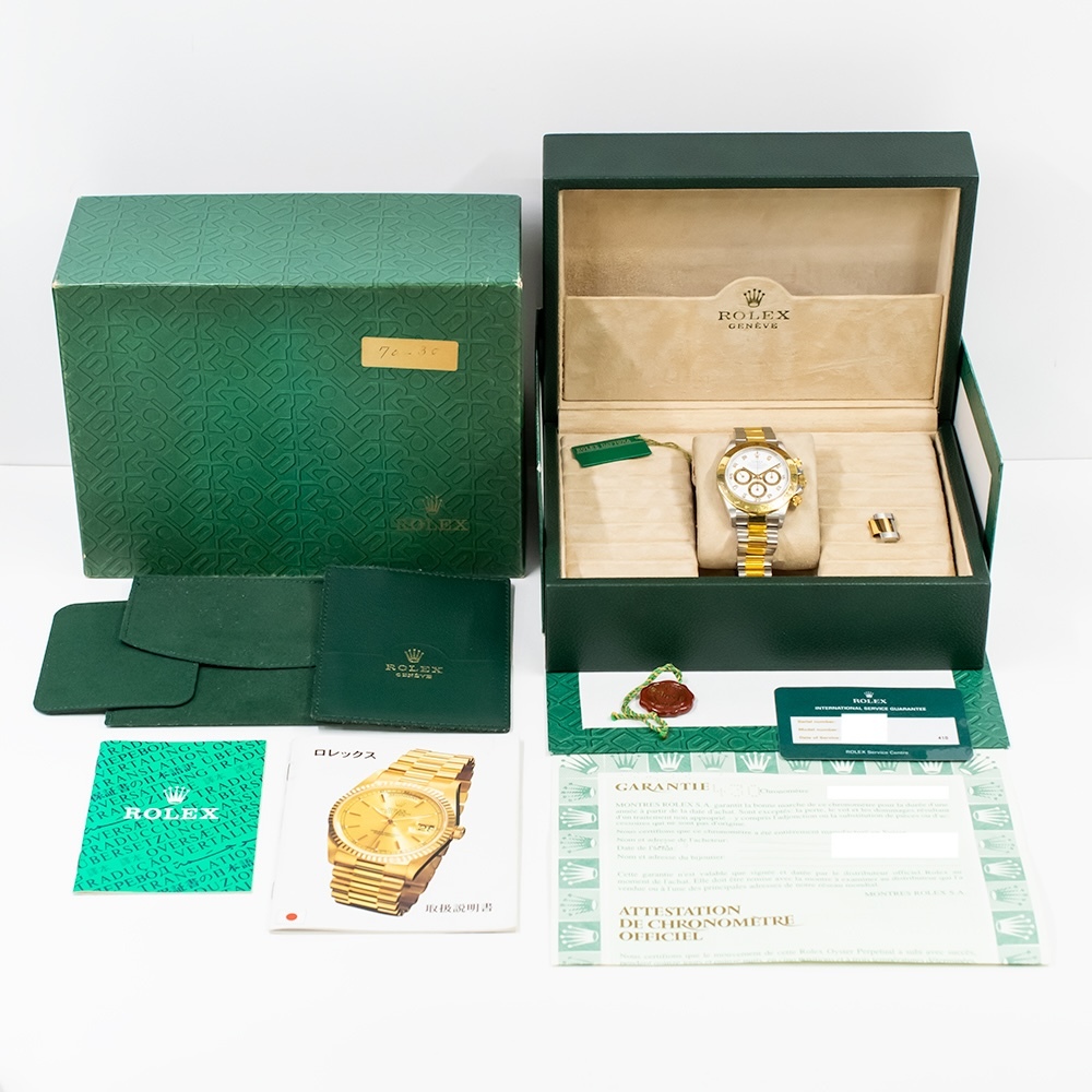 Rolex Daytona Stainless Steel and Yellow Gold White Diamond Dial 16523