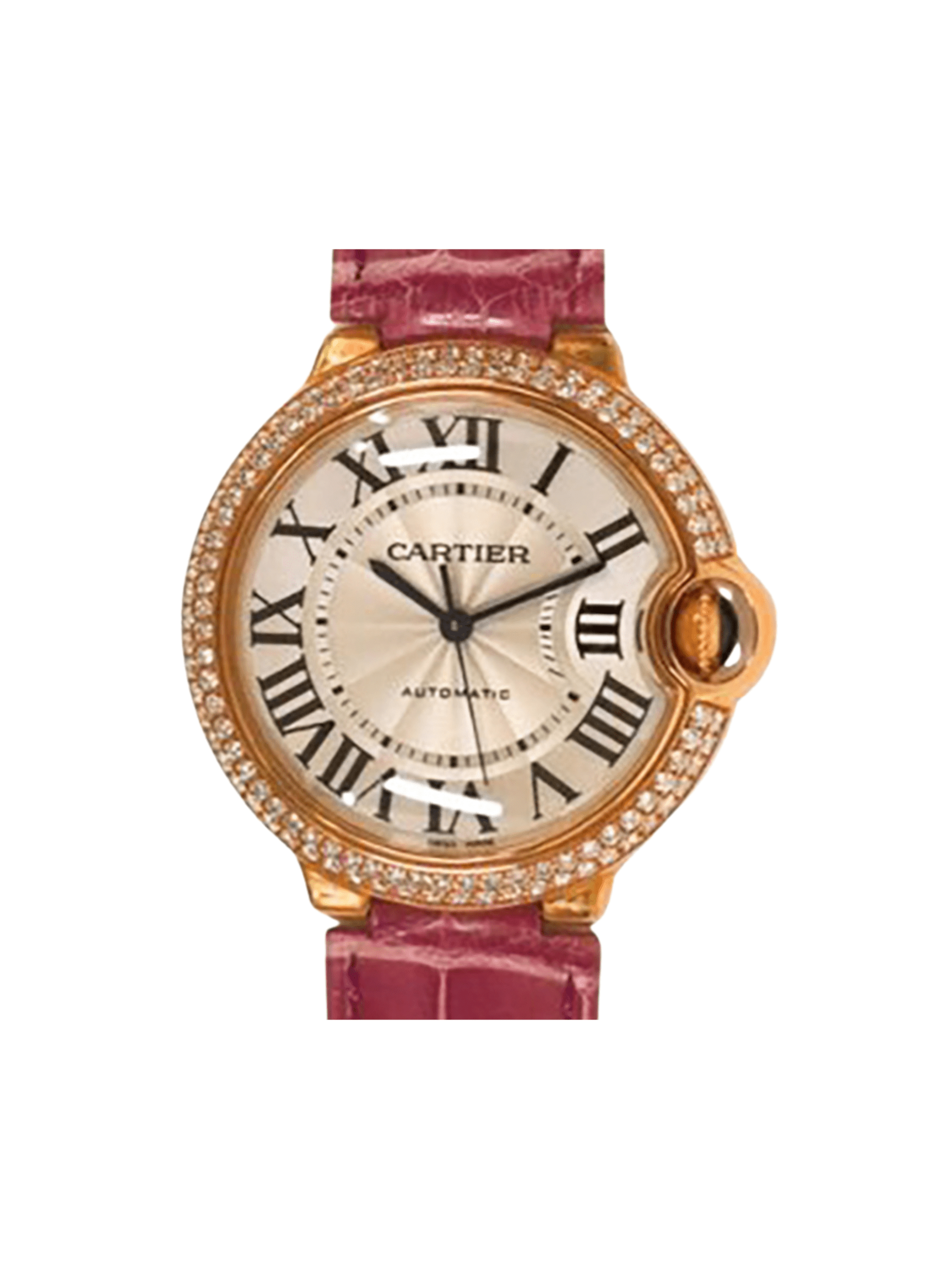 Cartier Ballon Bleu Rose Gold Silver Roman Dial WJBB0009